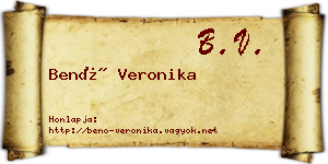 Benő Veronika névjegykártya